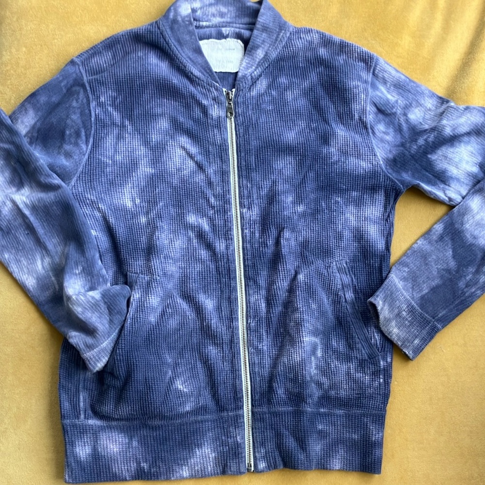 Ron Herman blue tie dye lightweight zip up